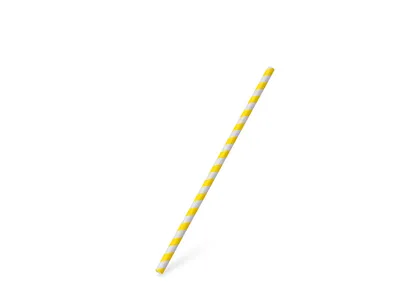 Produktbild von 100 Papiertrinkhalm Spirale gelb JUMBO Ø8mm x 25cm