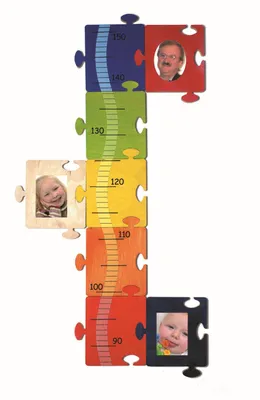 Produktbild von Holzdekoration Messlatte Bilder-Puzzle BxLxH 370x10x680mm NEU
