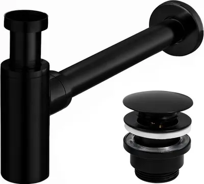 Obrázek produktu pro Umyvadlový Sifon s Univerzální Výpustí Click-Clak Black