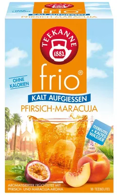 Obrázek produktu pro TEEKANNE 070214, čaj "frio" s příchutí broskve a marakuji, 18 sáčků po 2,5 g