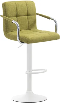 Produktbild von CLP Barhocker Lucy V2 Stoff höhenverstellbar und drehbar | Farbe grün Gestell Farbe weiß