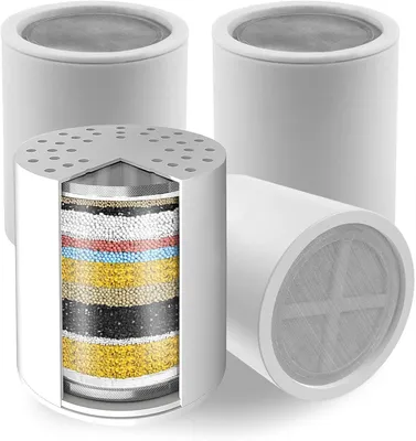 Obrázek produktu pro Sada filtrů do sprchy, 4 kusy, 20stupňový filtr vody, odstraňuje chlor a těžké kovy, určený pro sprchu