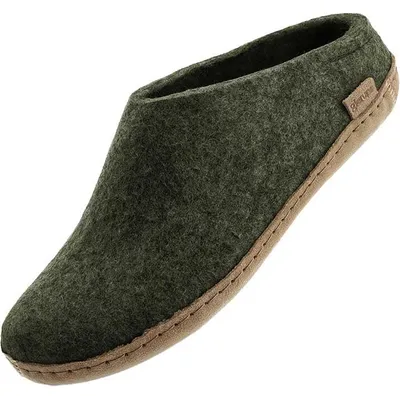 Produktbild von Glerups Pantoffel Modell B mit Ledersohle – Dein natürlicher Hüttenschuh aus Gotland-Woll: forest / 46 Farbe: forest Größe: 46