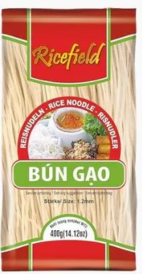 Produktbild von [1x 400g] RICEFIELD Reisnudeln Vermicelli | Bun gao | Stärke 1,2mm