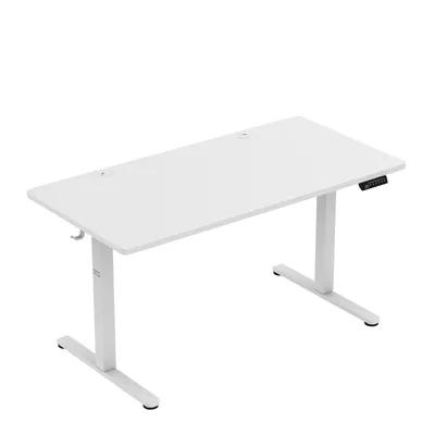 Image de Mark Adler Leader 7.3 Bureau électrique blanc 140x60 cm, hauteur réglable 72-118 cm, ErgoHub Flex Panel, gestion des câbles, charge maximale 50 kg