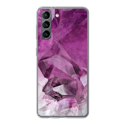 Produktbild von MuchoWow® Handyhülle Schutzhülle Hülle für Samsung Galaxy S21 Kristall - Naturstein - Luxus Silikon Softcase Handy Hülle - Softcase