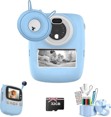 Obrázok produktu pre Fine Life Pro Detský fotoaparát, 30MP 1080P WiFi Instant Selfie digitálny fotoaparát 2,4 palca s 32GB TF kartou, darček pre chlapcov dievčatá, Modrý