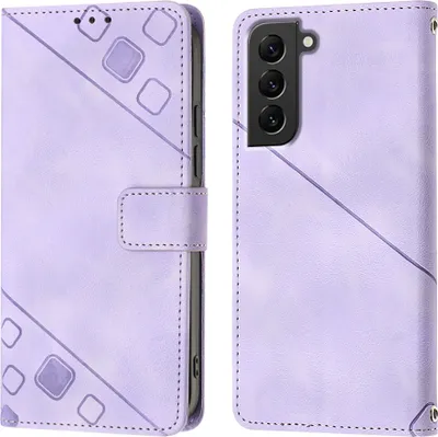 Produktbild von Hülle für Samsung Galaxy S22 Plus 5G Prägung Flip Leder Brieftasche Schutzhülle mit Ständer Lila