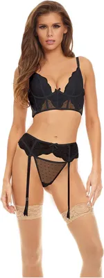 Produktbild von Bombshell Boudoir Unterwäsche-Set Schwarz (L)