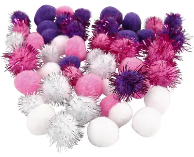 Produktbild von Pompons, D 15+20 mm, Flieder, Rosa, Weiß, 48 sort./ 1 Pck [HOB-51884]