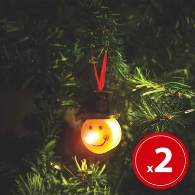 Imagen del producto de Velas LED con forma de muñeco de nieve - 2 unidades por paquete