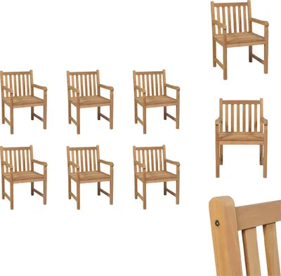 Productafbeelding van vidaXL Tuinstoelen, 6 stuks, massief teakhout - Tuinstoelen