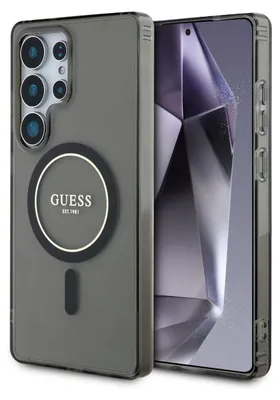 Immagine prodotto di Etui Guess Glitter Circle Classic Logo Magsafe Do Samsung Galaxy S25 Ultra Czarny