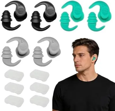 Produktbild von 6 Paar Ohrstöpsel Schwimmen Erwachsene, Wasserdichte Wiederverwendbare Weich Silikon Ohrstöpsel Ohrschutz, zum Schwimmen, Surfen, Schnorcheln und anderen Wassersportarten, Geräuschreduzierende