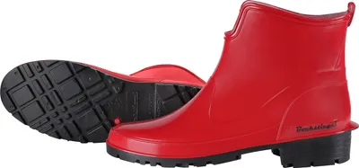Produktbild von tomBrook Damen Gummistiefel Regenstiefel Stiefelette Zum Abendkleid - Gummistiefel Damen Outdoor Gummistiefelletten Wasserdicht in Rot Größe 36