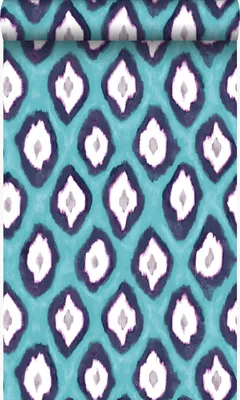 Zdjęcie produktu dla Origin Wallcoverings tapeta motyw ikatu turkusowy 53 cm x 10.05 m