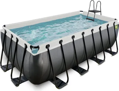Produktbild von EXIT Black Leather Rahmenpool 400x200x122cm, Aufstellpool, mit Sandfilteranlage, Rechteckig, Schwarz