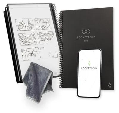 Obrázek produktu pro Rocketbook Core, opakovaně použitelný spirálový zápisník, formát 15 cm x 22,4 cm