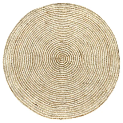 Produktbild von Rundes Jute Teppich, handgewebt, 120 x 120 cm, für Wohnzimmer