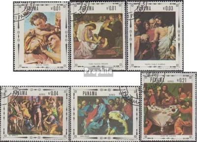 Produktbild von Briefmarken Panama 1968 Mi 1028-1033 (kompl.Ausg.) gestempelt Religiöse Gemälde