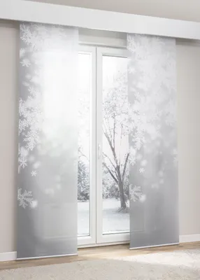 Produktbild von Lysel Schiebegardine Schneegestöber in Grau-Weiß, in der Größe (BxH) 60cm x 245cm