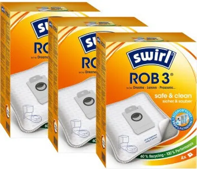 Produktbild von SWIRL Staubsaugerbeutel ROB 3 EcoPor® Dreame, Eufy, Lenovo, Proscenic, Ultenic