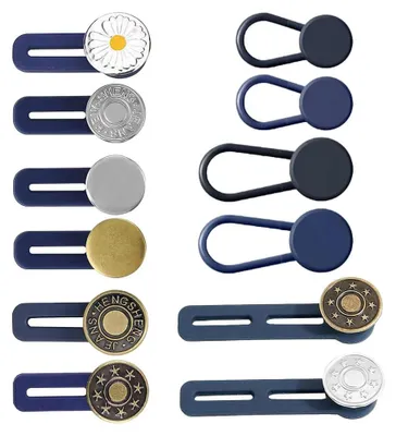 12er Set Hosenbundverlängerung, elastisch, ohne Nähen, silber
