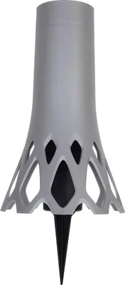 Produktbild von Plastia Grabvase mit Erdspieß Roseta Silber 1,3 L, Friedhofsvase aus Kunststoff, Steckvase als Grabschmuck, Witterungsbeständige Blumenvase