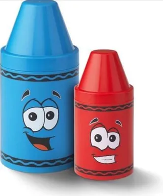 Produktbild von 2-teiliges Kreideform-Aufbewahrungsbox-Set, blau/rot - Polypropylen - Crayola