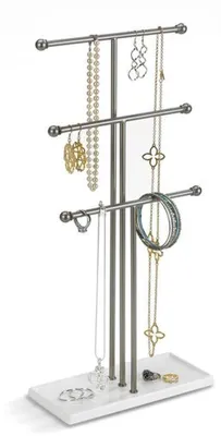 Produktbild von Kunststoff-Schmuckstand mit mehreren Ebenen für Ketten und Accessoires