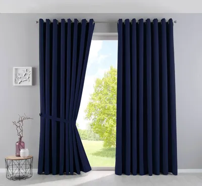 Produktbild von Vorhänge Blickdicht »NewYork« Blau HxB 245x295 cm 2er-Pack Thermo-Gardinen Verdunkelungsvorhang Blackout Ösen schalldämmend UV-Schutz Raffhalter, 201920600-2