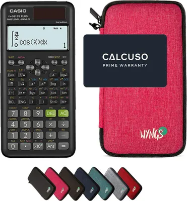 Produktbild von Casio fx-991ES Plus 2nd edition inkl. WYNGS Schutztasche Pink - Wissenschaftlicher Taschenrechner - Basic Set
