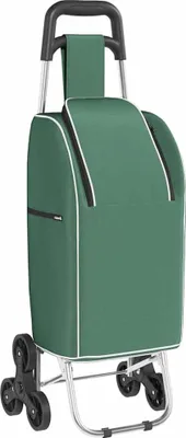 Image de Chariot de courses vert 39,5 x 33 x 93 cm en tissu Oxford
