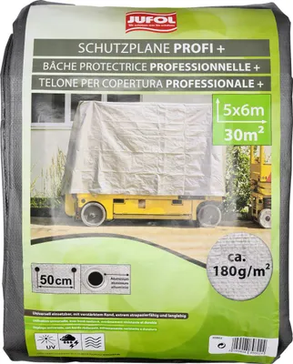 Produktbild von Jufol Abdeckplane für Anhänger 5 x 6 m = 30 m² - 180g/m² silber-grün