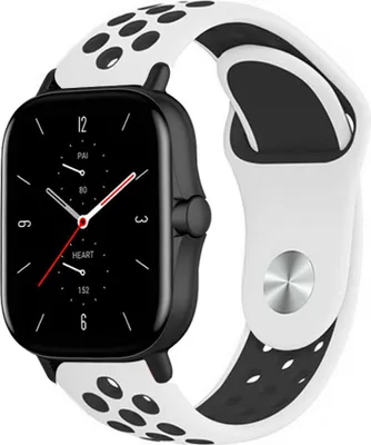 Produktbild von Strap-it Amazfit GTS 2 Sportarmband (Weiß/Schwarz)