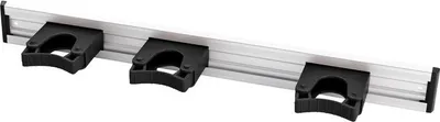 Produktbild von Alu-Geräteleiste,3 Stielhalter Ungen,510X55Mm, Schwarz