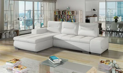 Produktbild von NABBI Ecksofa mit Zersetzung u Lagerraum Otelo L - Weiß