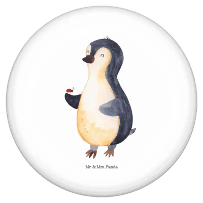 Produktbild von Mr. & Mrs. Panda Pin Pinguin Marienkäfer - Weiß - Geschenk, Plakette, Kleine Wunder, Badge, Button, Aufmerksam, Anstecker, Freude, Liebe