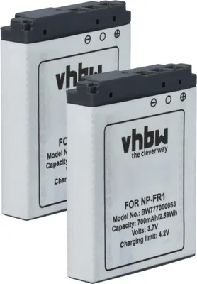 Produktbild von vhbw 2x Akku kompatibel mit Sony Cybershot DSC-F88, DSC-G1, DSC-T30, DSC-T50, DSC-P120, DSC-P150, DSC-P200, DSC-P100 Kamera (700 mAh, 3,6 V, Li-Ion)