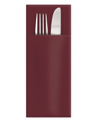 Produktbild von 50x Servietten Bestecktaschen Premium 32 x 40 cm Airlaid bordeaux