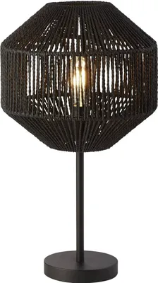 Produktbild von Tischlampe Metall E27 rund Ø 30,5 cm 55 cm hoch Schwarz Modern Tischleuchte