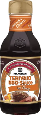 Zdjęcie produktu dla Sos BBQ Teriyaki Kikkoman z miodem i nutą wędzoną, butelka 250 ml