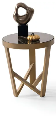 Immagine prodotto di Elegante tavolino dorato Tavolino di design in marmo Tavolino da caffè