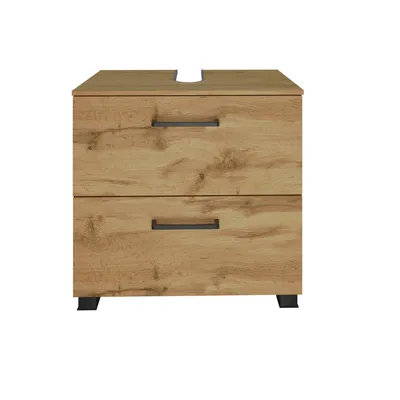 Produktbild von Waschbeckenunterschrank >Manchester< (B/H/T: 60x55x35 cm) in wotaneiche aus MDF