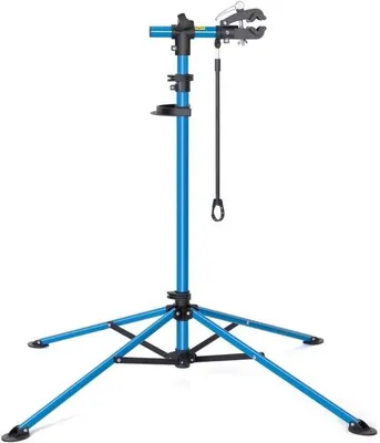 Produktbild von Famanu Fahrradmontageständer inklappbar mit Werkzeughalter und Tragkraft 30 kg – Schwarz