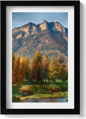 Produktbild von Der Gipfel des Trzy Korony-Gebirges– Wandbild mit Rahmen – Gerahmtes Bild  – Wanddekoration – 20x30 cm – Schwarz
