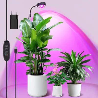 Obrázek produktu pro LED lampa pro rostliny s optickou čočkou, výška nastavitelná až do 160 cm, 3 barevné režimy, 10 úrovní jasu