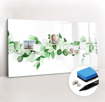 Produktbild von Magnetpinnwand Memoboard - Zubehörsatz - Schwarzer Marker + Schwamm + Magnete - 120 x 60 cm - Ein Zweig einer Pflanze