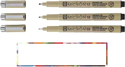Obrázek produktu pro Sada tří černých fixů Sakura PIGMA MICRON s jemnou špičkou