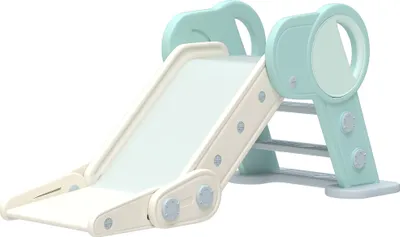 Produktbild von Rutsche für Kleinkinder, klappbar, Indoor, rutschfeste Stufen, erhöhter Sicherheitsrand, grün